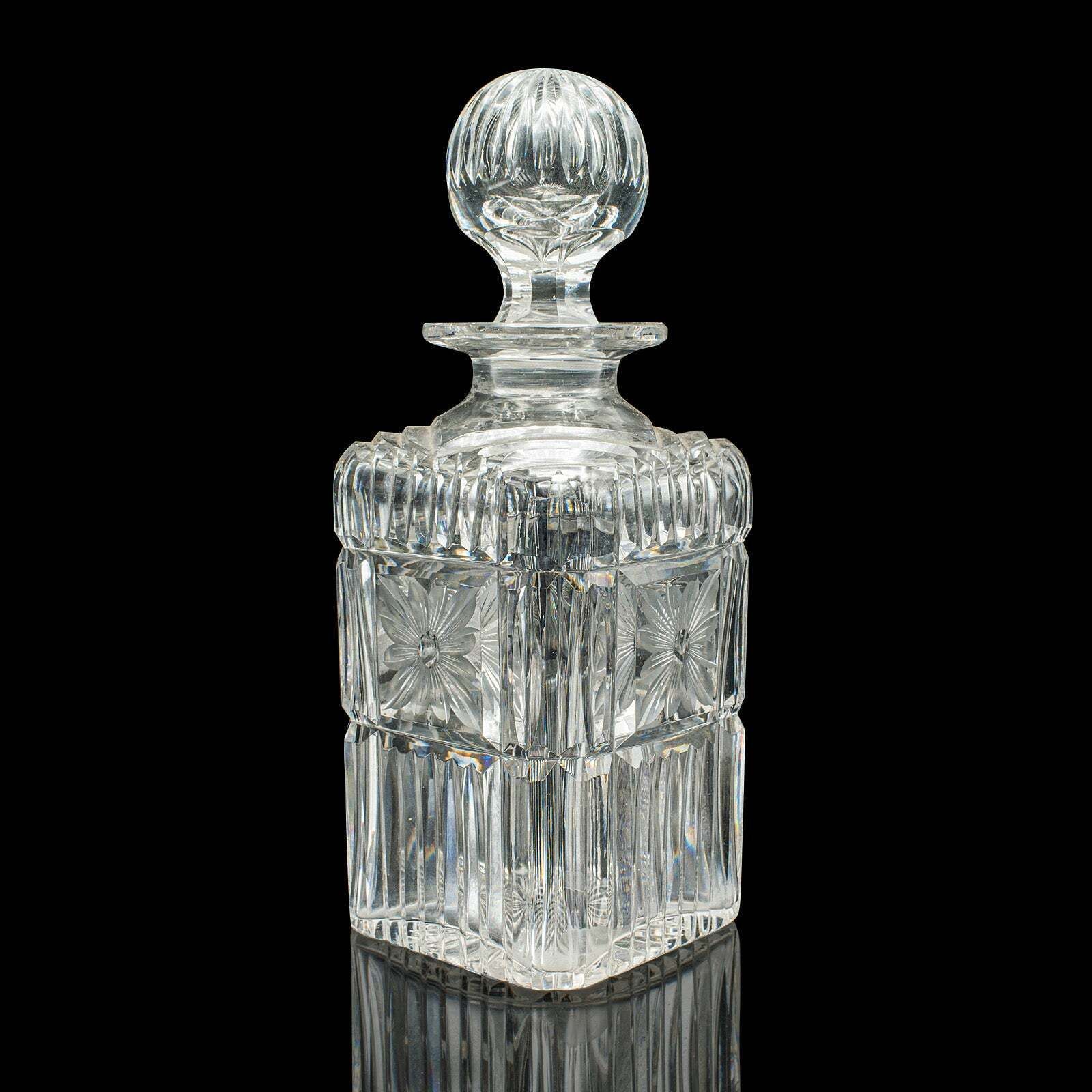 Antique Decanter Service, English, Crystal Glass, Pair, Mappin & Webb, Edwardian photo 985.0