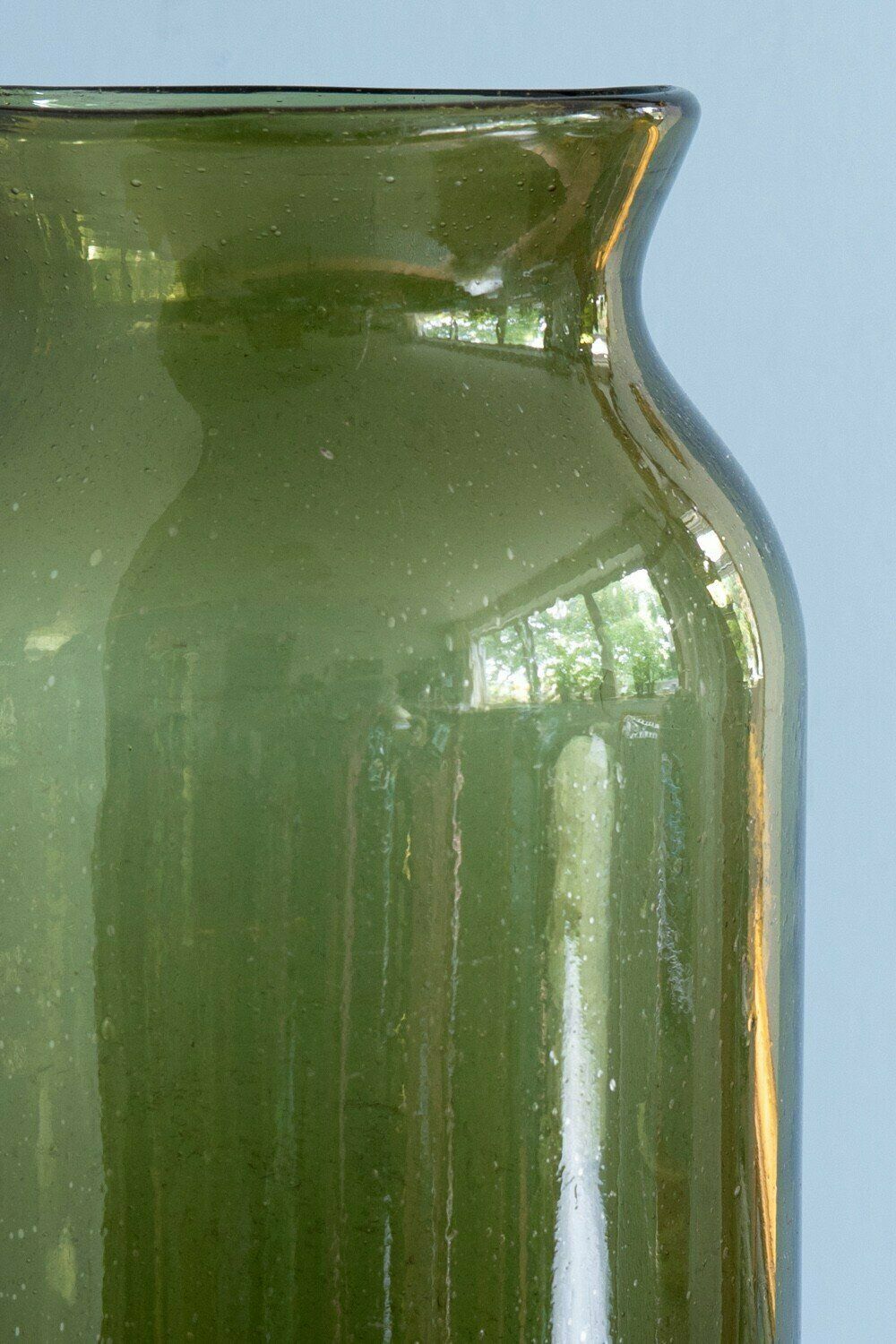 French Green Glass Pickling Jar Vase, 19th Century photo Home Decor