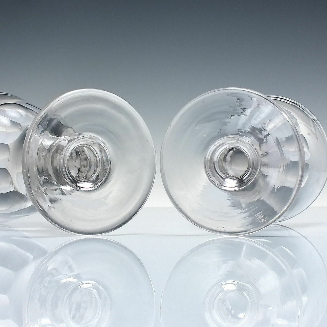 Pair Victorian Deceptive Bowl Glass Rummers C1870 photo Home Decor