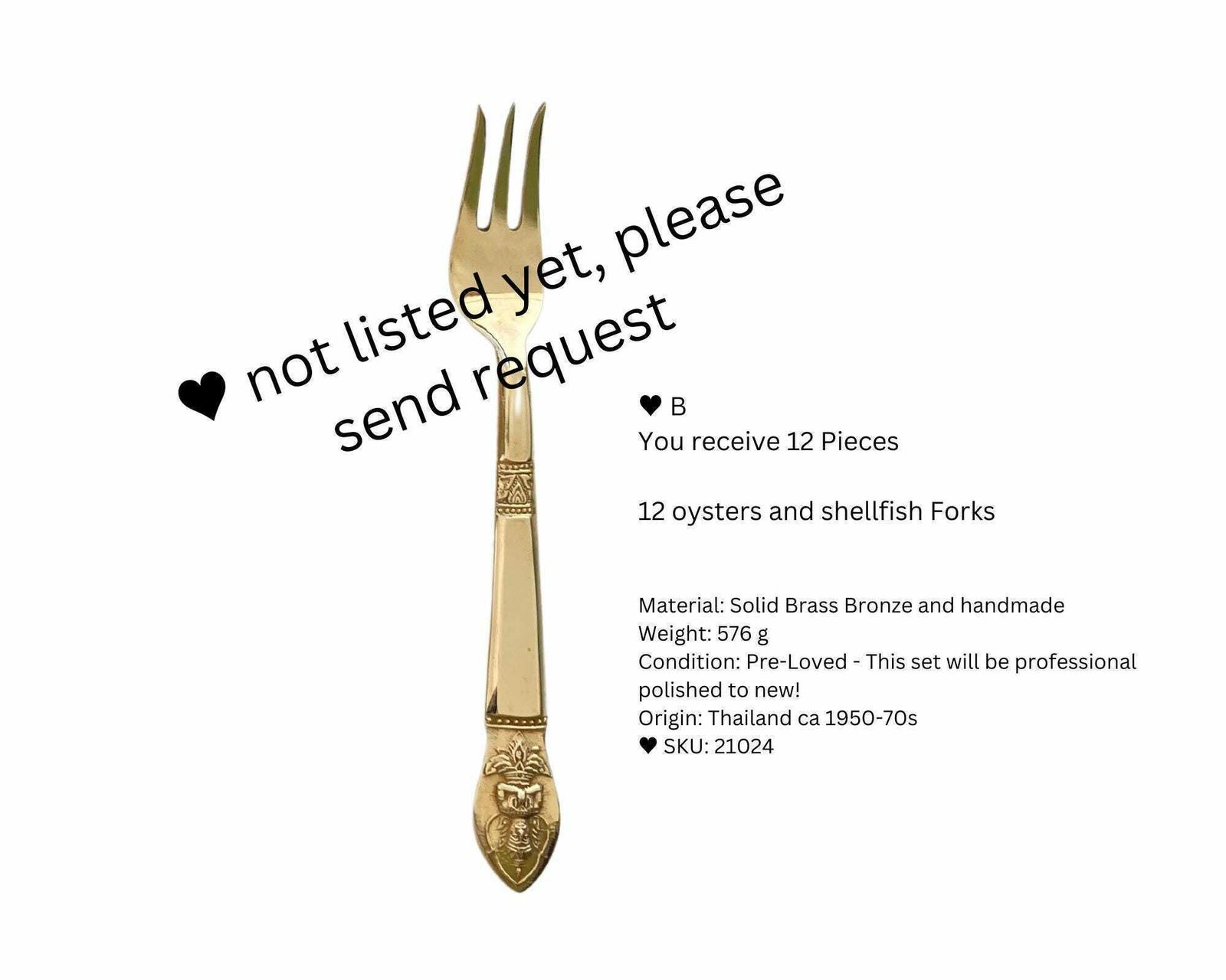 Vintage Bamboo Flatware | Solid Brass Bronze | Polished To New photo buy