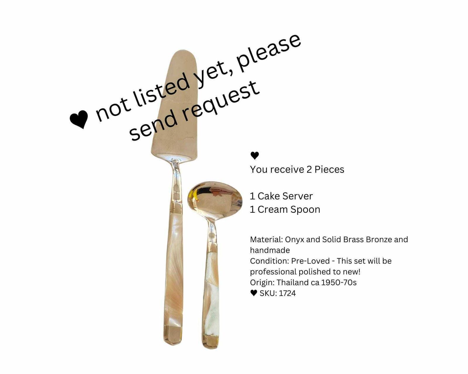 Vintage Bamboo Flatware | Onyx And Brass | Polished To New photo buy