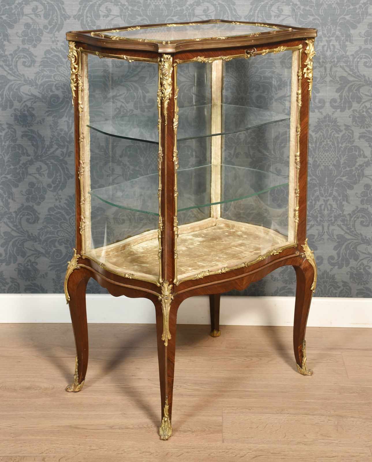 French Walnut Bijouterie Cabinet photo vintage