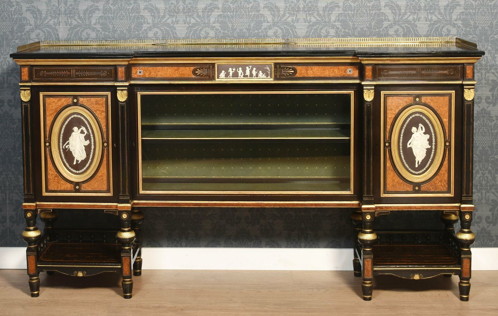 photo vintage English Coromandel Cabinet By Lamb Of Manchester