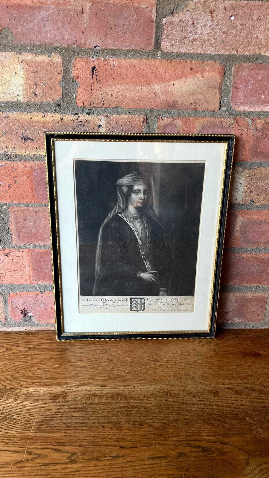 1714 Antique Mezzotint Picture By John Faber Portraying Elizabeth De Clare, Lady De Burgh photo furniture