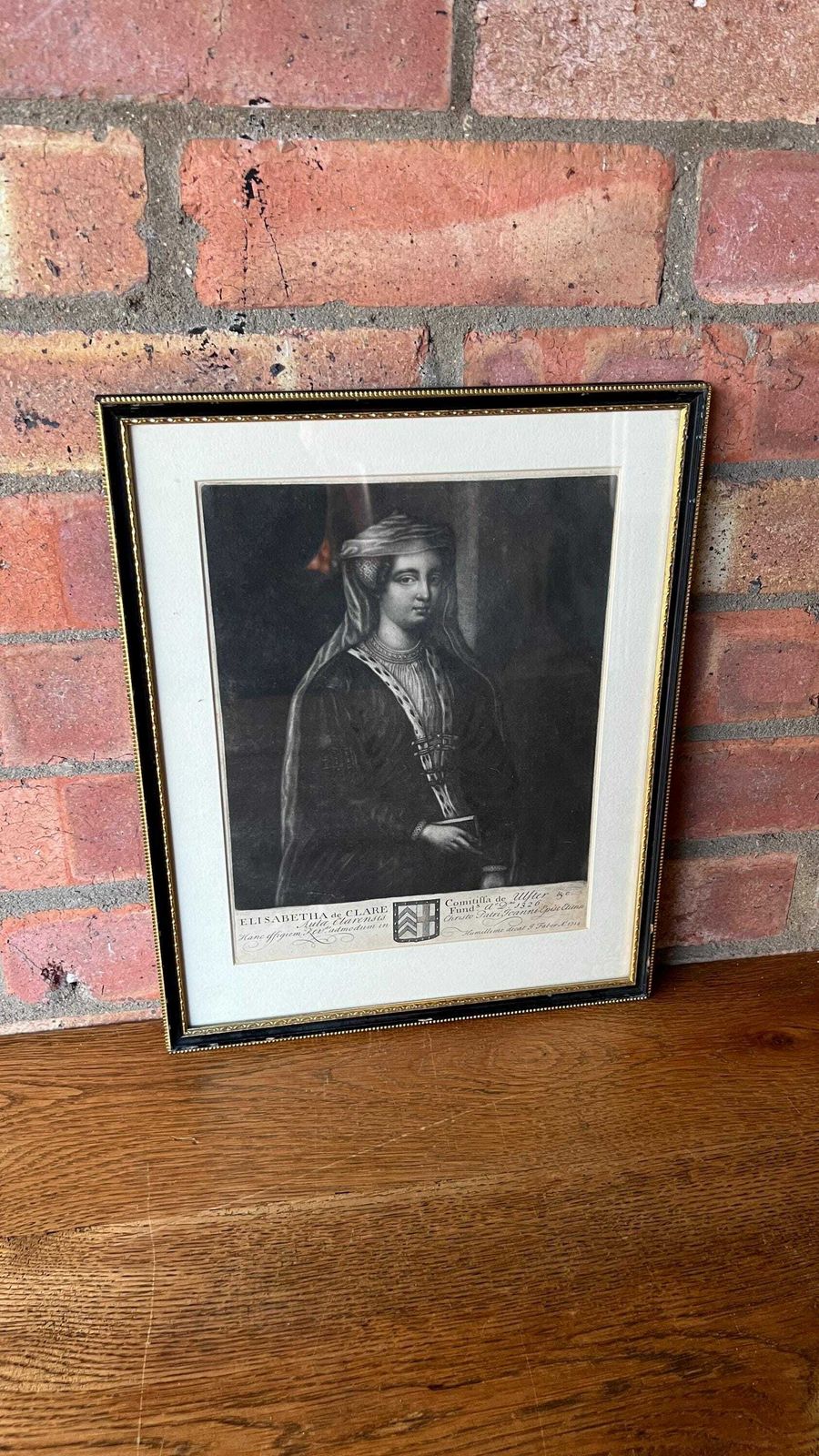 photo for sale 1714 Antique Mezzotint Picture By John Faber Portraying Elizabeth De Clare, Lady De Burgh