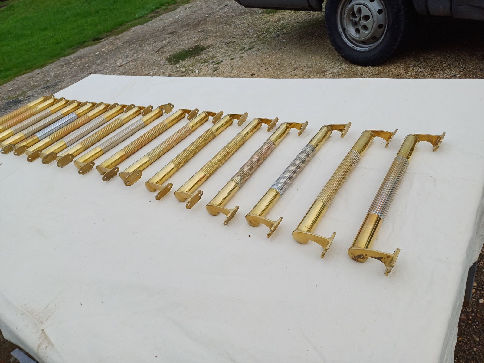 photo buy Set Of 17 Art Deco Brass Door Bars