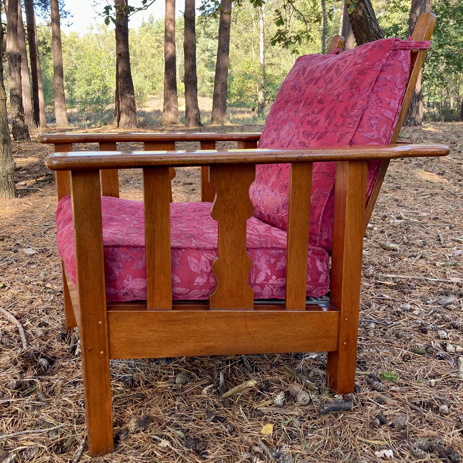 Edwardian Teak Reclining Armchair In The Manner Of Heals Of London, Circa 1920 photo Furniture
