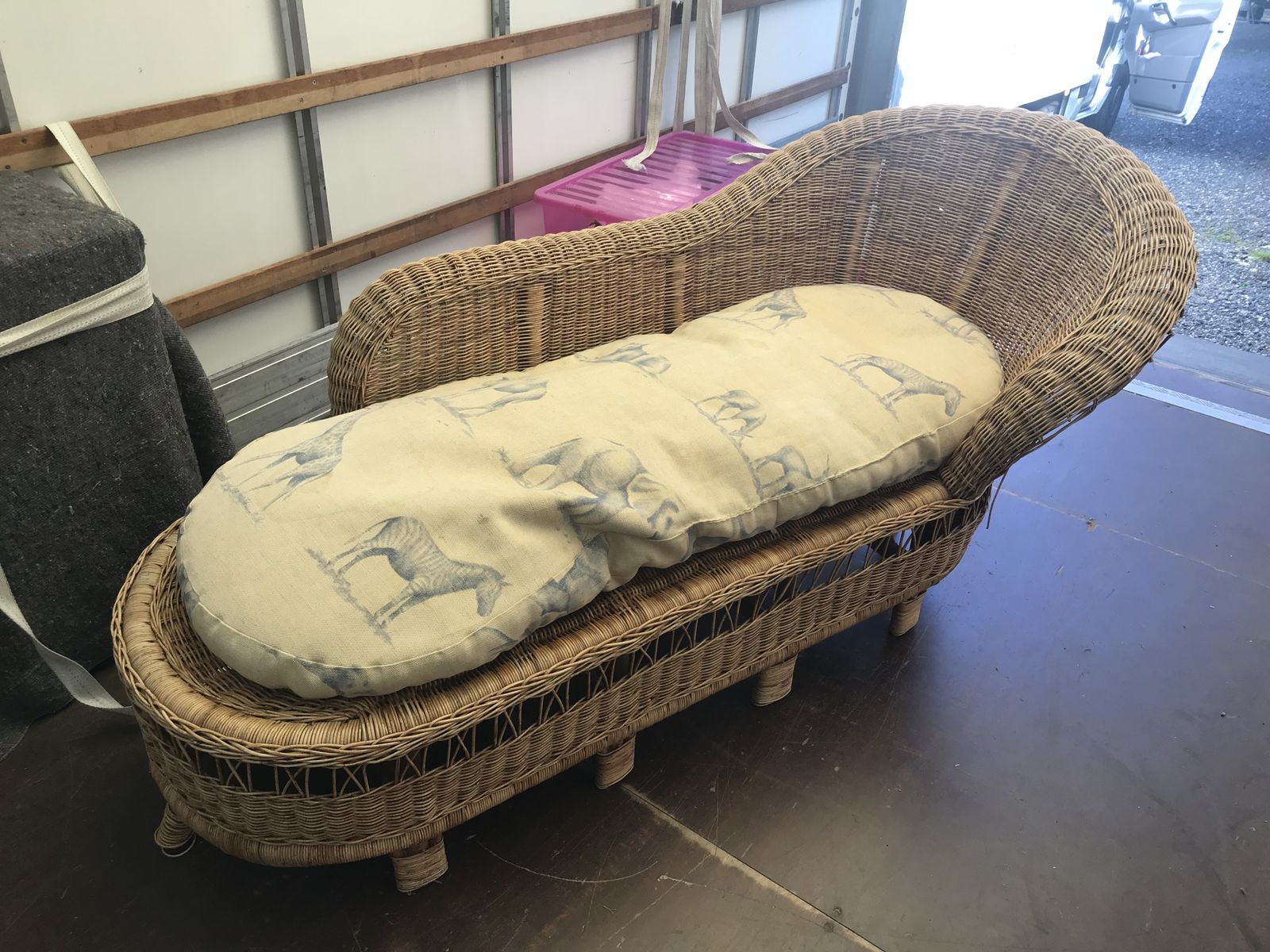 Vintage Wicker Chaise Lounge, 1900s