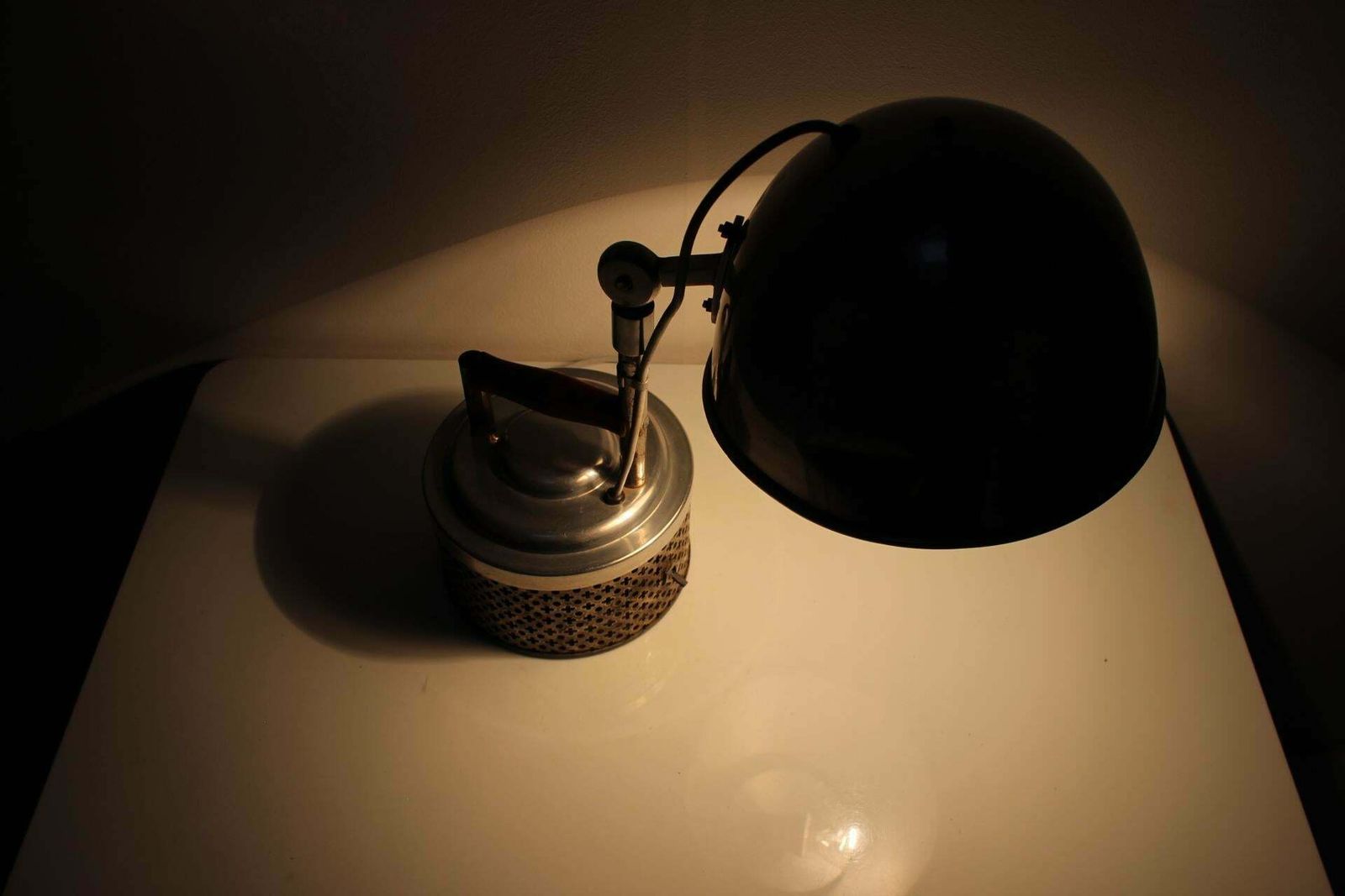 Rare Functionalist Table Lamp, Czechoslovakia, 1920's photo furniture