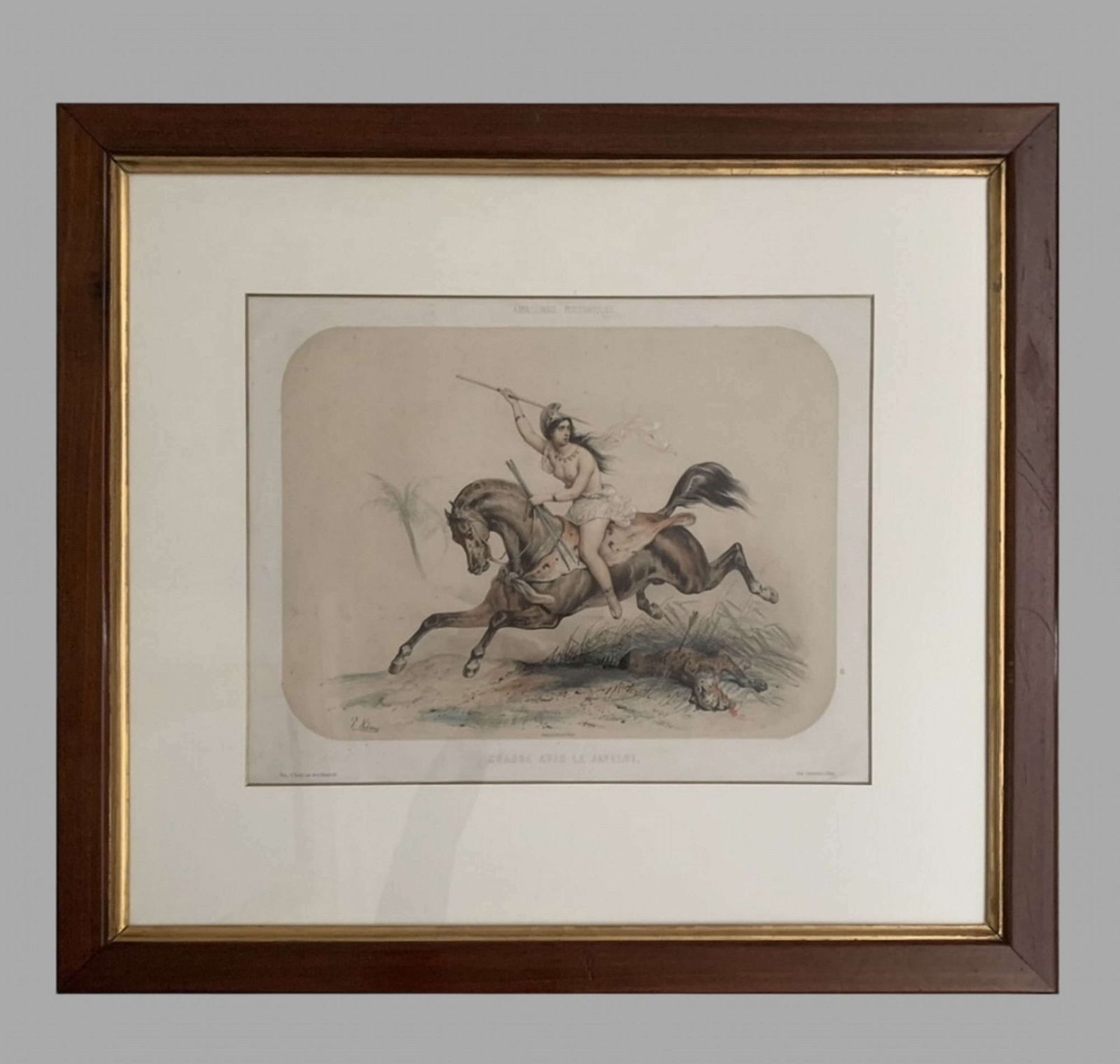 Victor Adam A Fabulous Set Of Six Lithographs 1851 'Amazones' photo Art