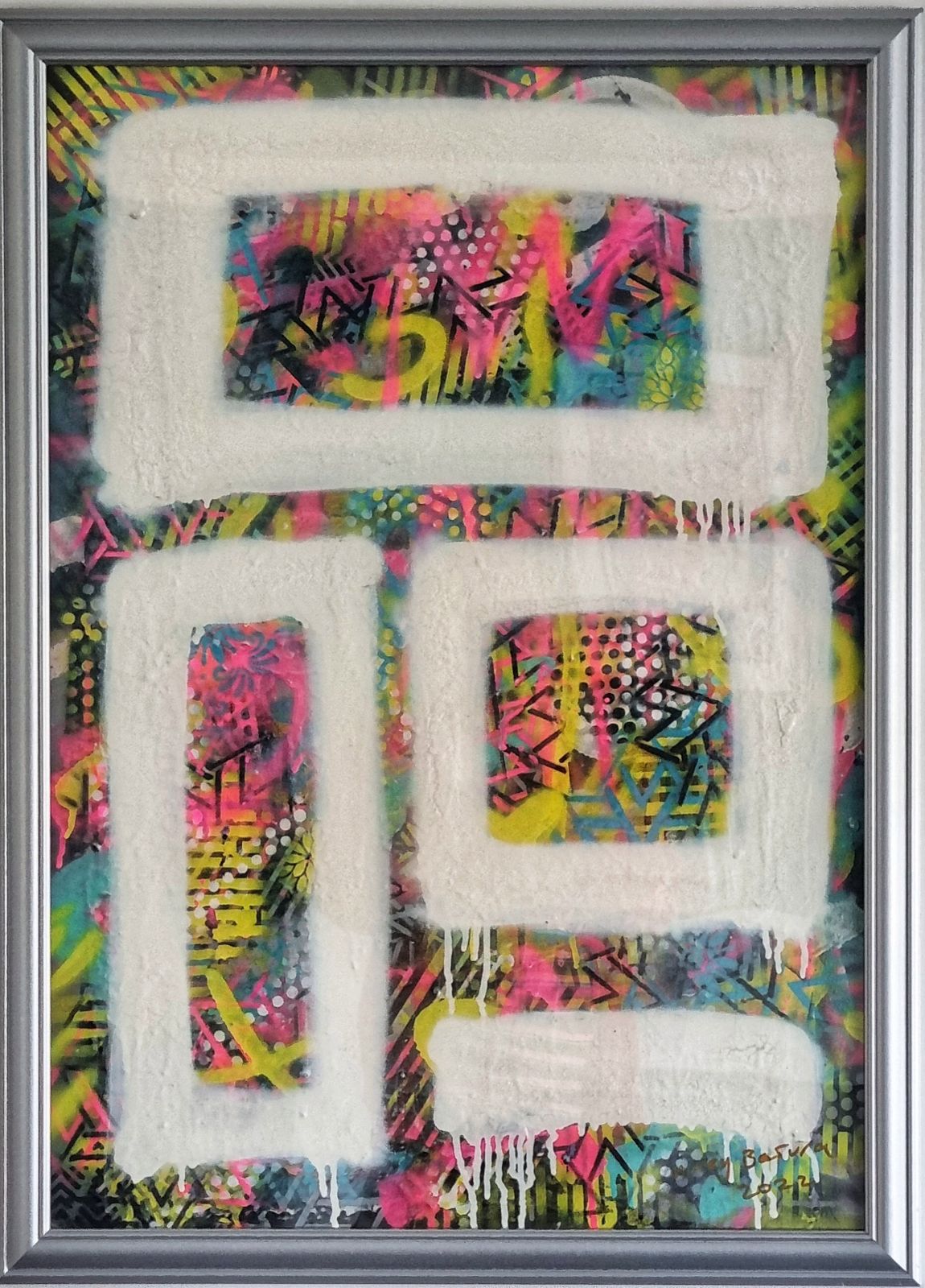 Large Original Abstract Painting By Mikey Basura photo 395.0