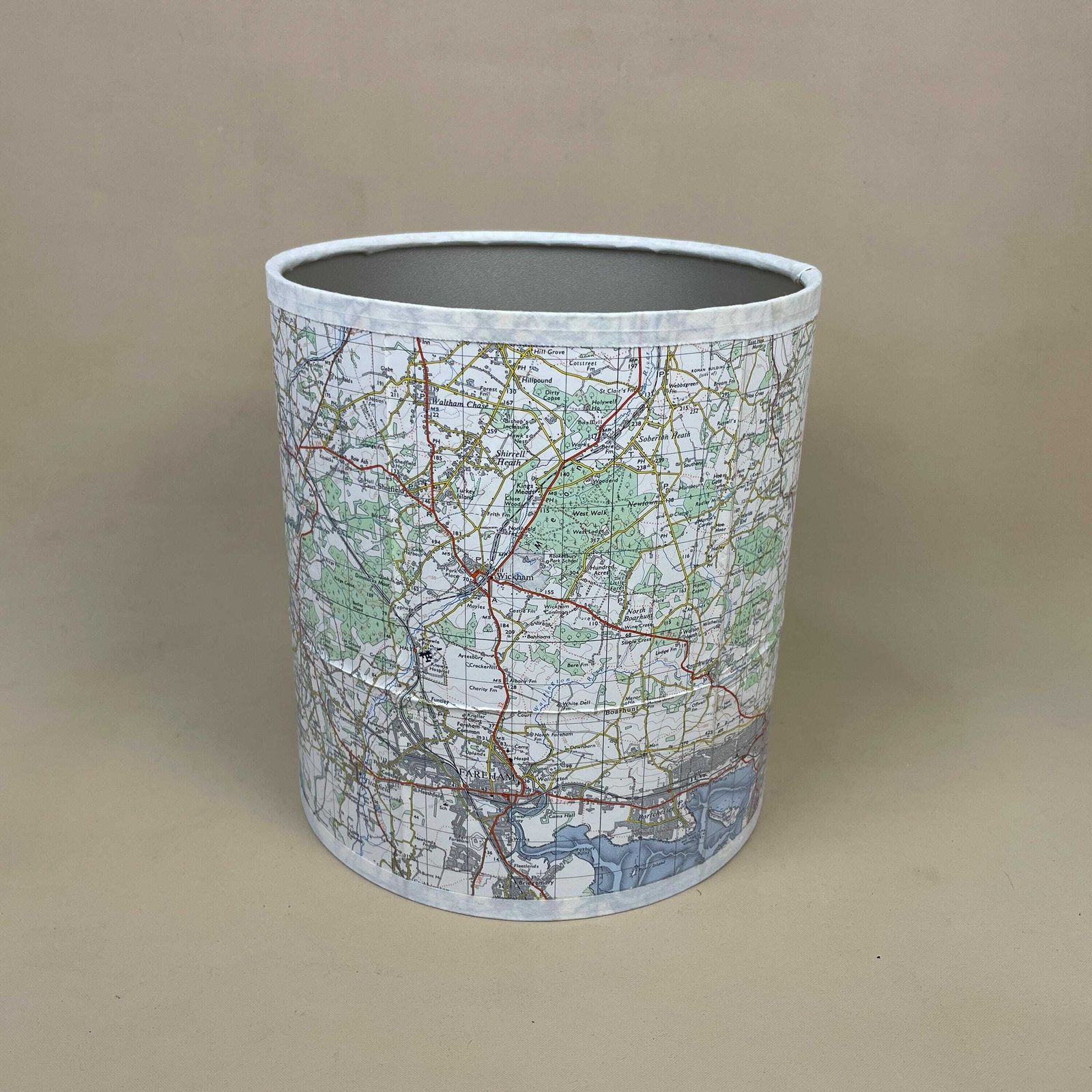 Unique Map Shade Hampshire Uk Lampshade Cylinder Drum Blue Neutral Lamp Shade Bedroom Geography photo vinterior