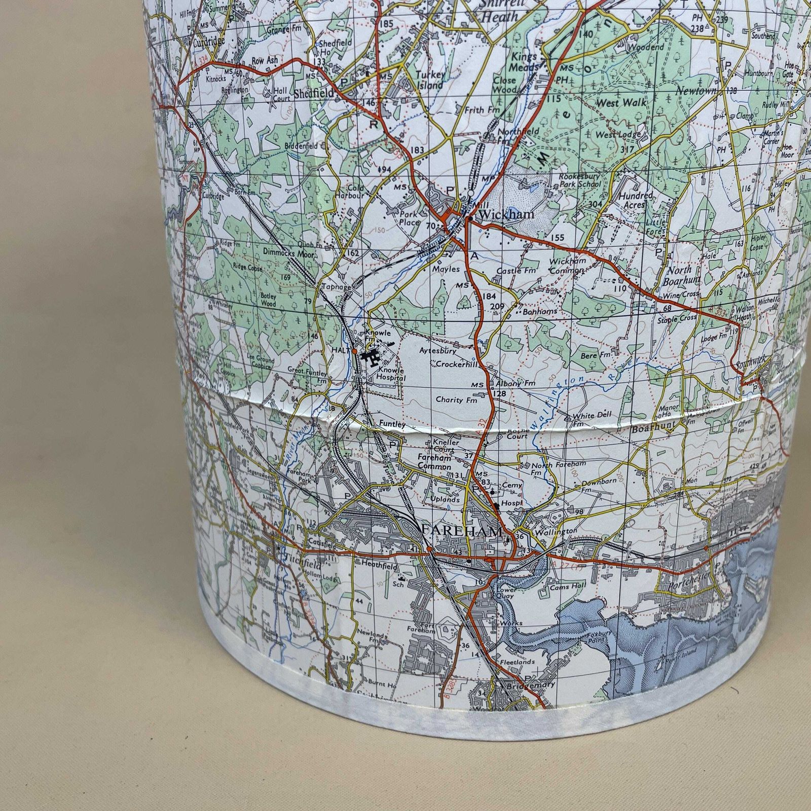 Unique Map Shade Hampshire Uk Lampshade Cylinder Drum Blue Neutral Lamp Shade Bedroom Geography photo buy