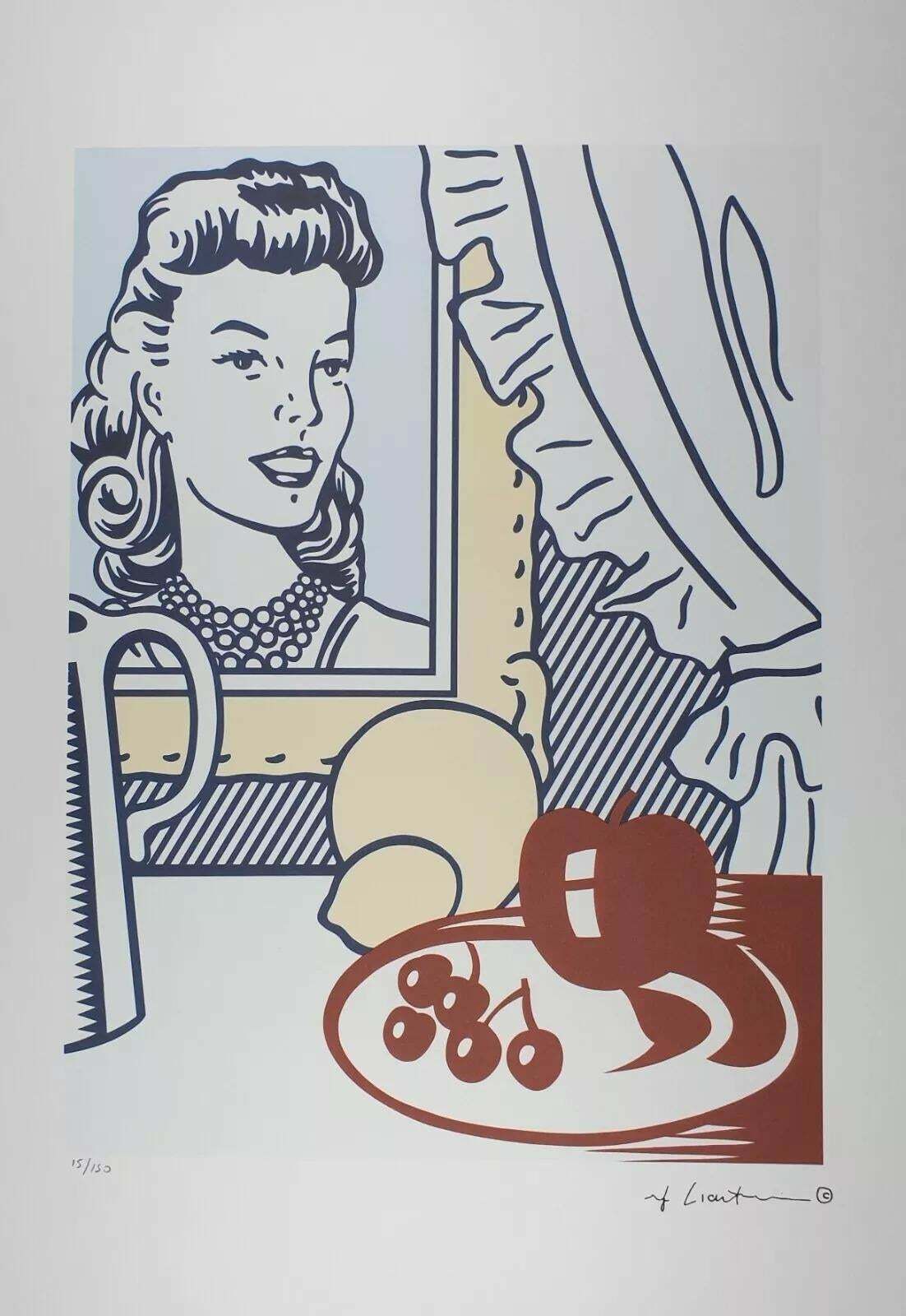1980s Original Roy Lichtenstein "Still Life With Portrait" Limited Edition Lithograph
