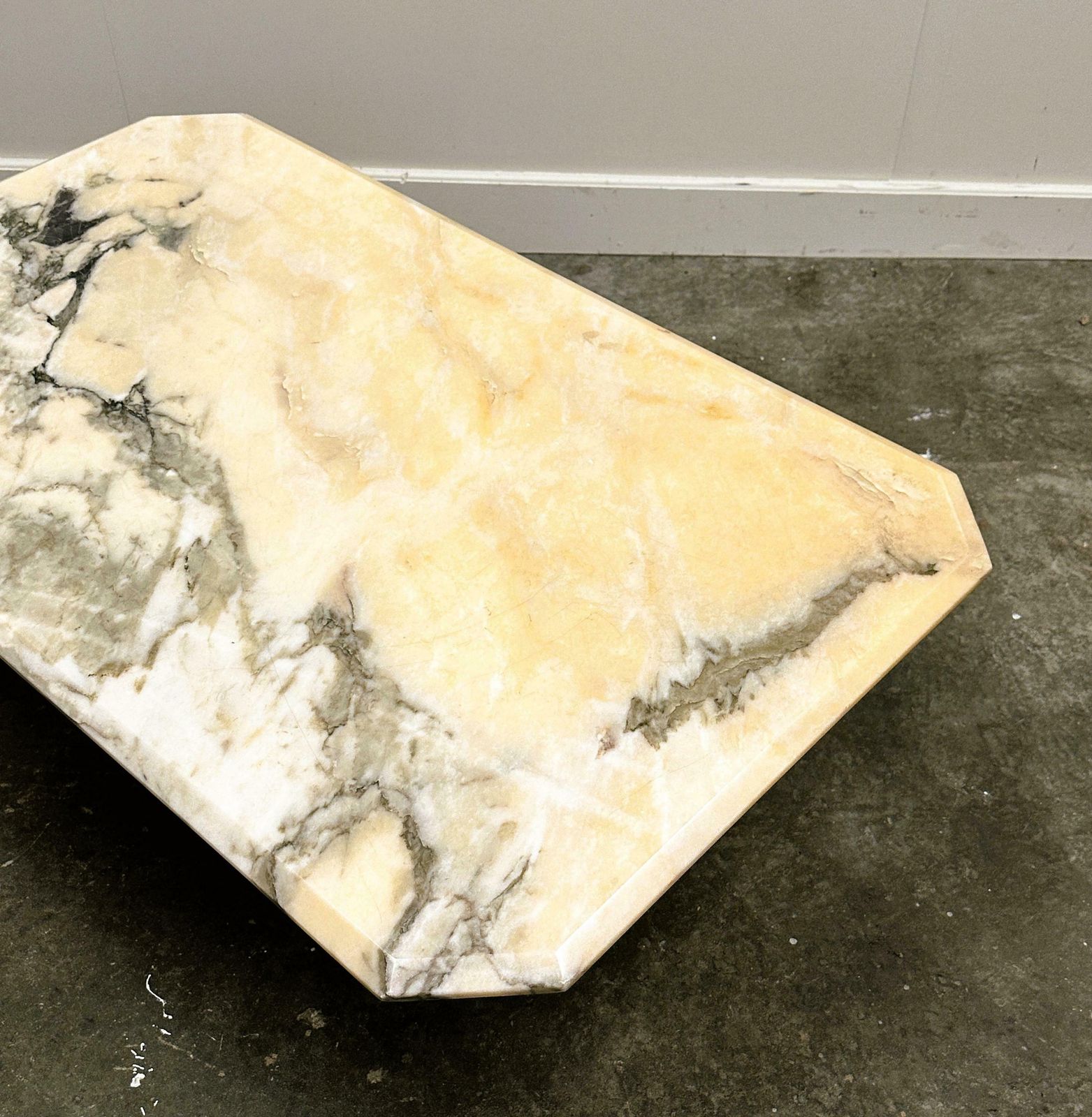 Vintage Pink And Gray Marble Coffee Table, Italy. 1980s photo Furniture