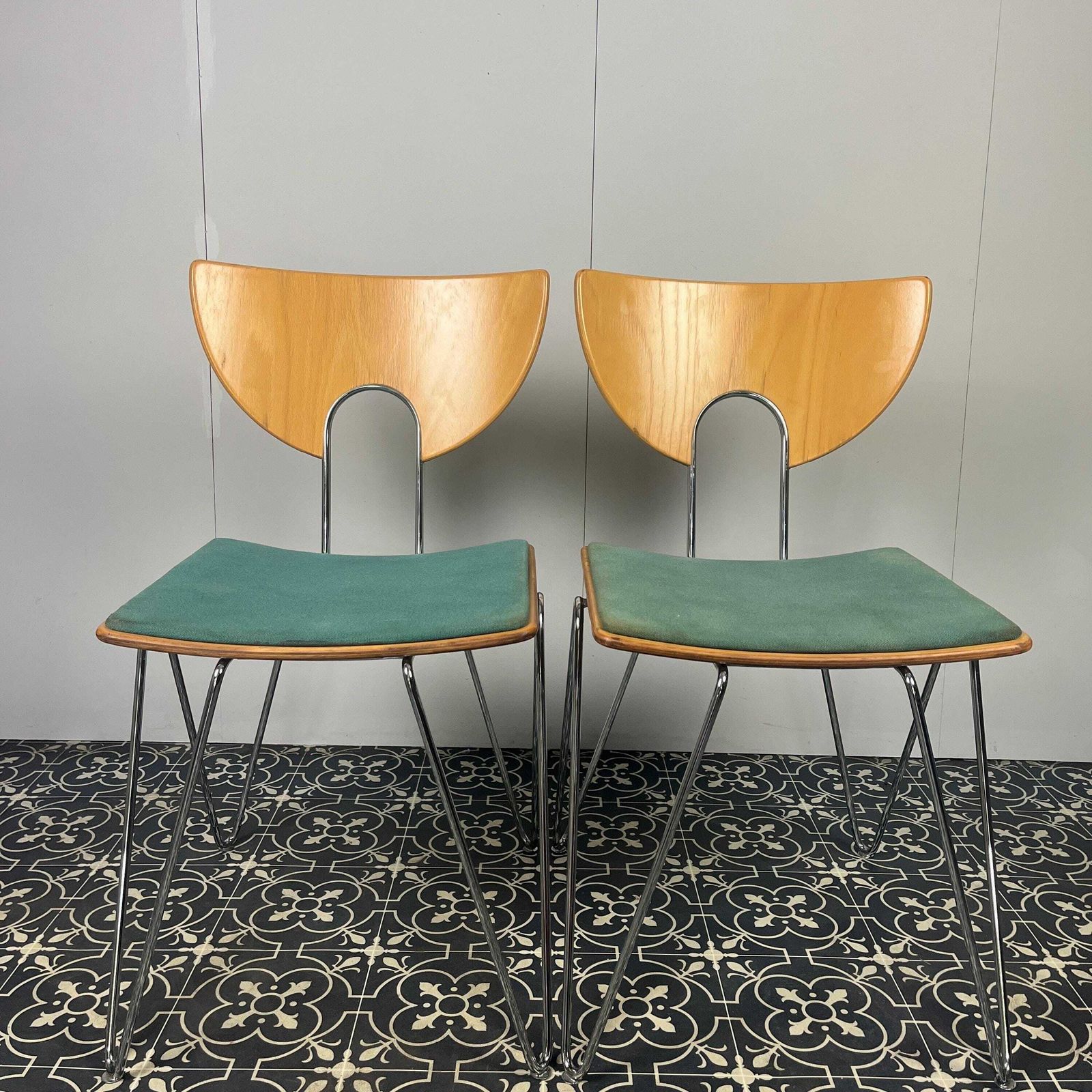Stylish Vintage German Designer Mikado Dining Chairs By Walter Leeman For Kusch + Co, Mid Century Modern, Retro Furniture