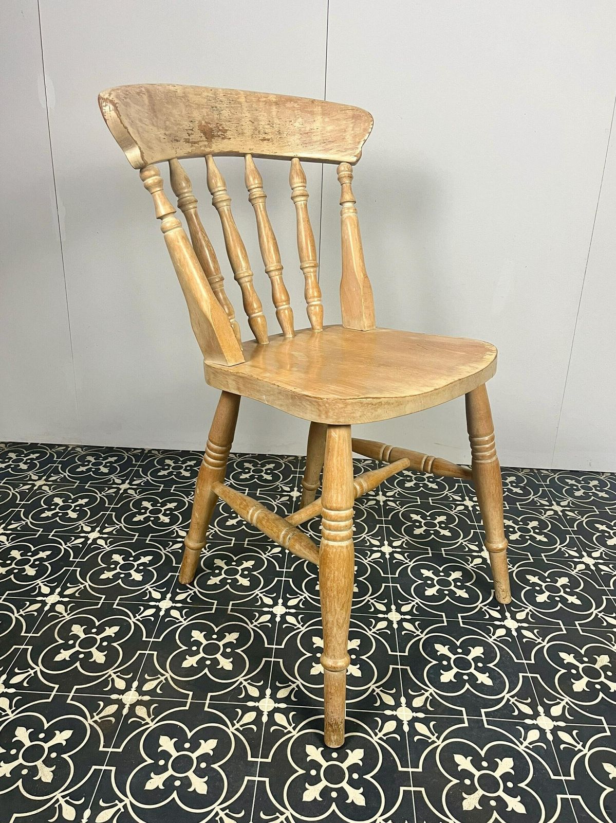 Vintage Beech Shabby Chic Chair, Country Home, Interior Design, Kitchen Decor, Dining Room, Rustic Farmhouse