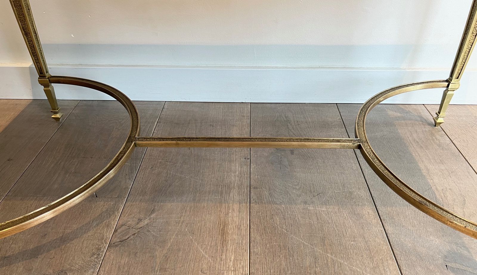 photo furniture Bronze Coffee Table And Black Portor Marble Top In The Style Of Maison Jansen