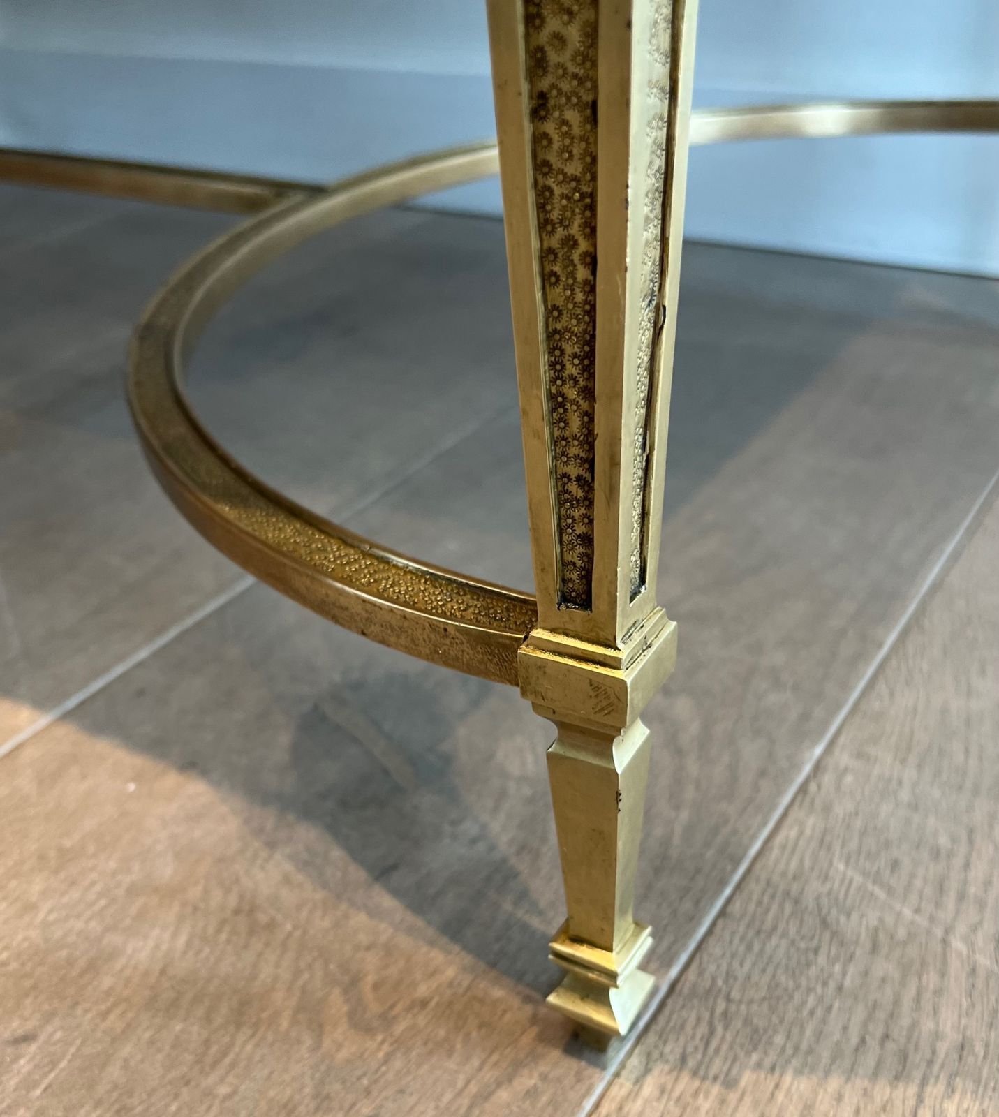 Furniture Bronze Coffee Table And Black Portor Marble Top In The Style Of Maison Jansen photo