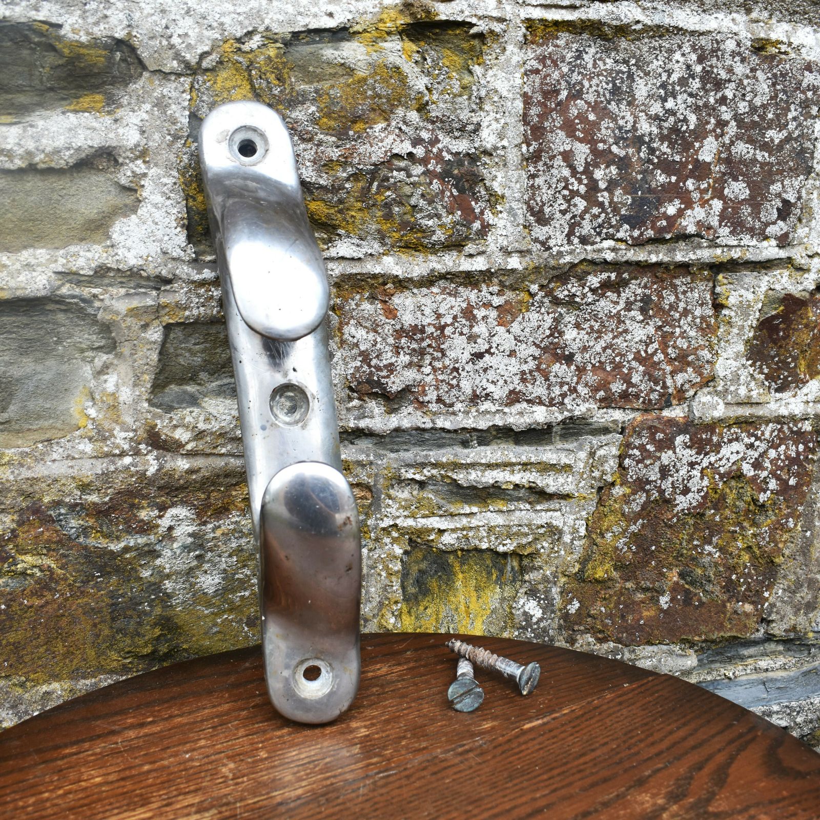 Antique 1920s Salvage Nautilus Genova Heavy Chrome Yacht Boat Cleat With Screws