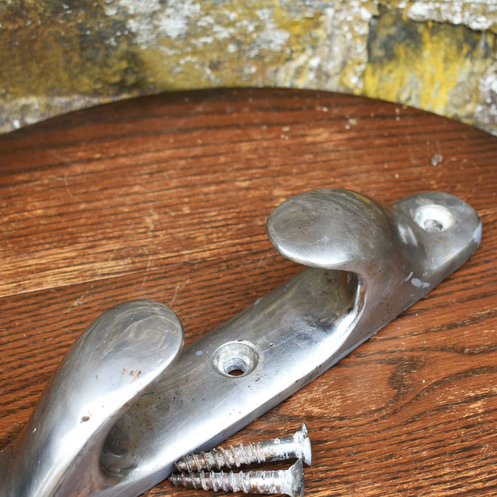 Antique 1920s Salvage Nautilus Genova Heavy Chrome Yacht Boat Cleat With Screws photo 125.0
