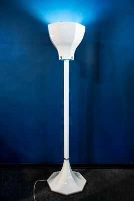 Enamelled Metal Floor Lamp From Pouenat, 1970s photo furniture