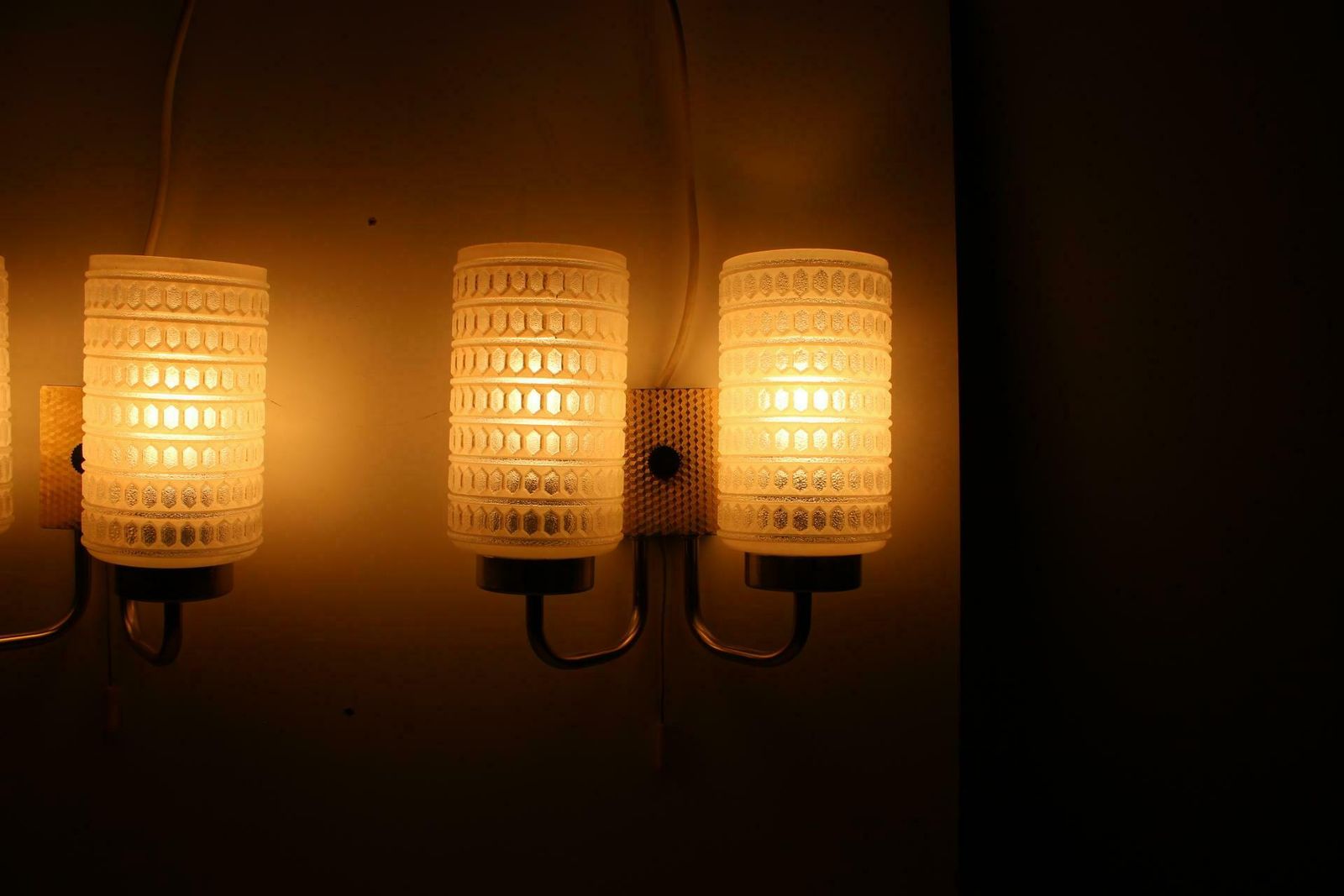 1970s Pair Of Two Wall Lamps With Glass Shades, Germany photo buy
