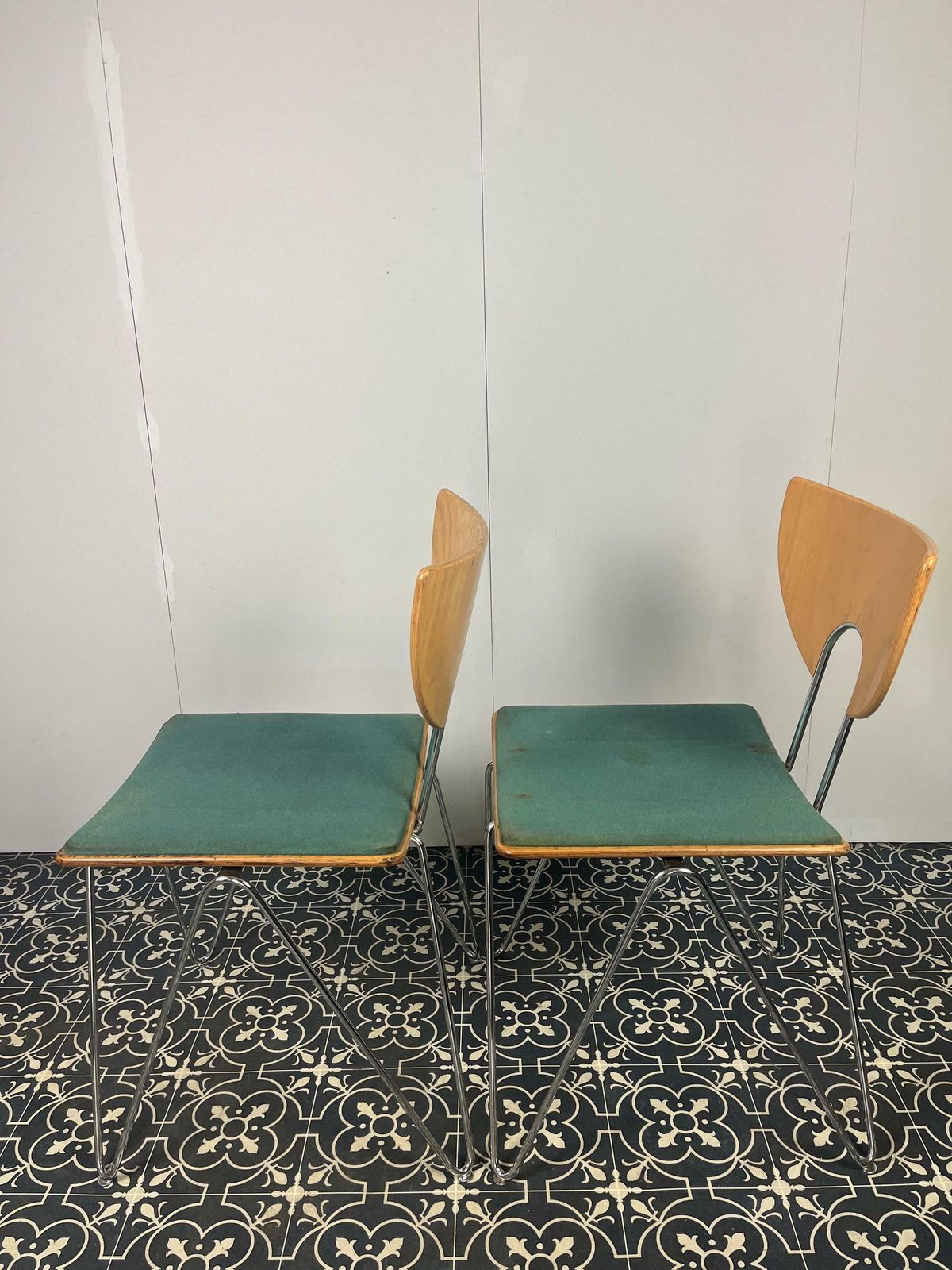 Unique Vintage German Designer Mikado Dining Chairs By Walter Leeman For Kusch + Co, Mid Century Modern, Retro Furniture photo vinterior
