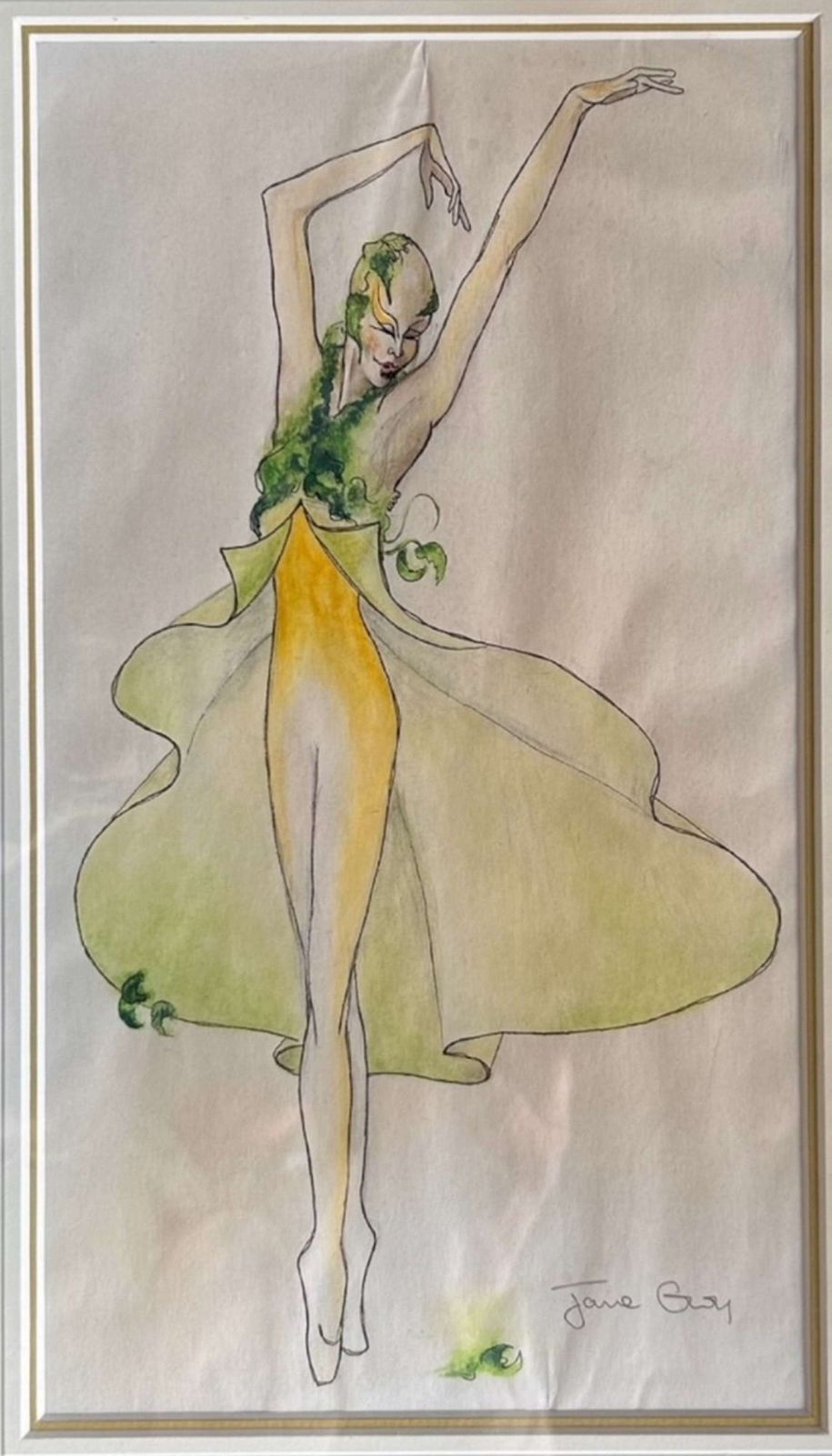 A Pair Of Vintage Fashion Pen, Ink And Watercolour Paintings photo 400.0