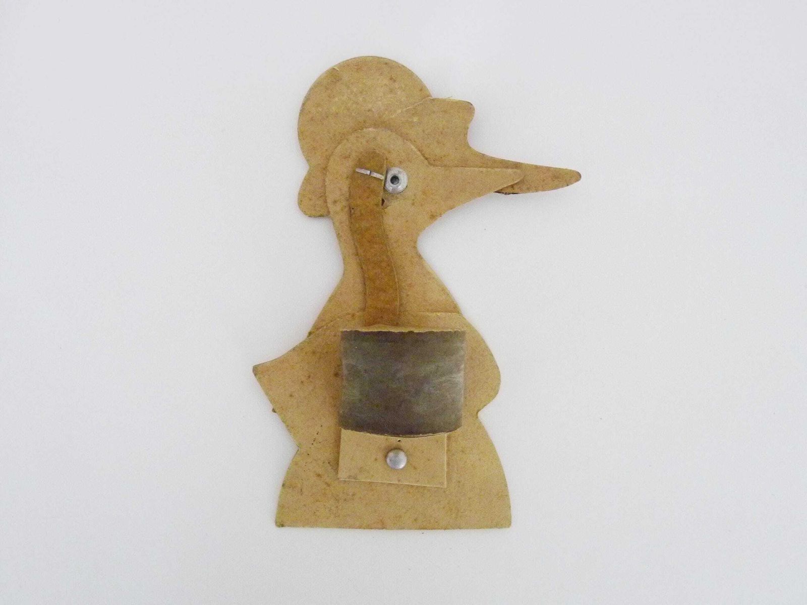 Antique Toy Vintage Animated Duck Push Up Cardboard Toy 1920s photo vinterior