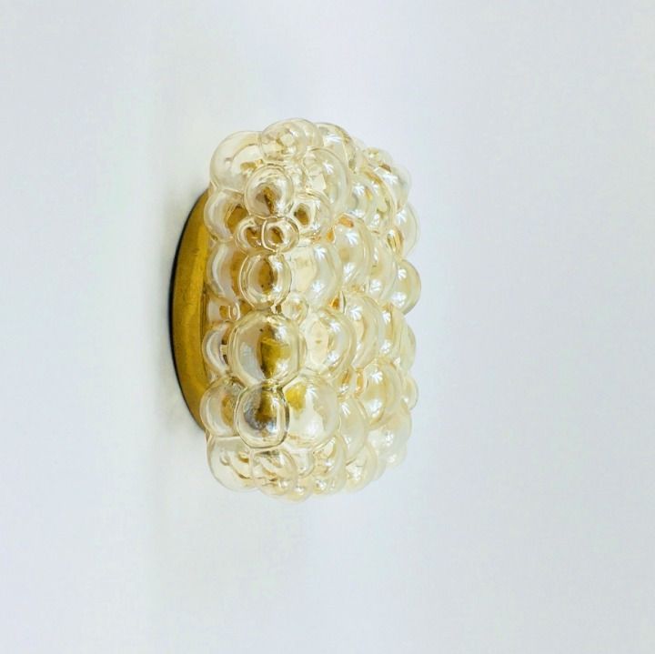 Mid Century Amber Bubble Glass Wall Light By Helena Tynell For Limburg, Germany, 1970s photo 450.0