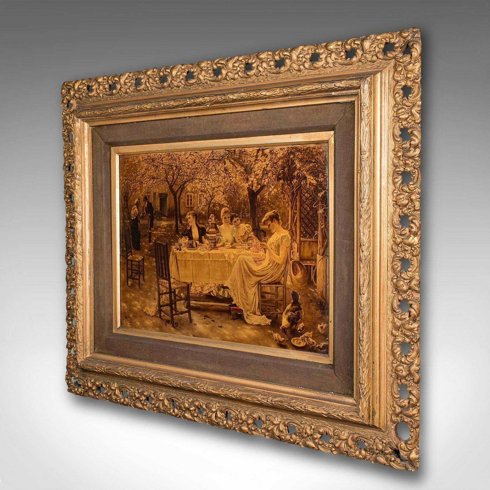 Antique Crystoleum Picture, German, Framed, Mezzotint Painting, Art, Victorian photo for sale