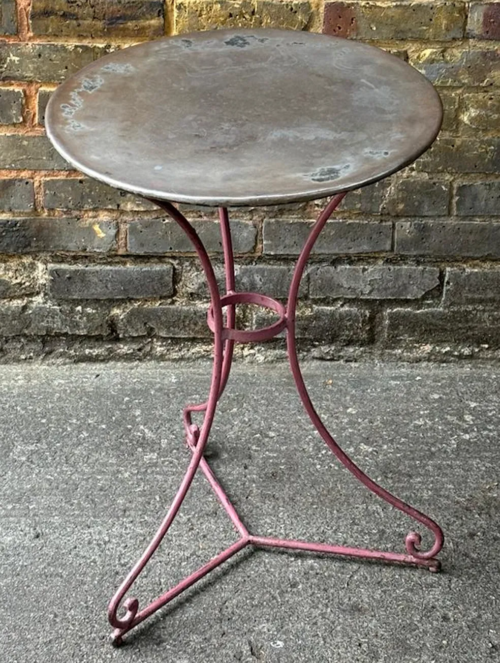 Vintage Zinc Top Bistro Table