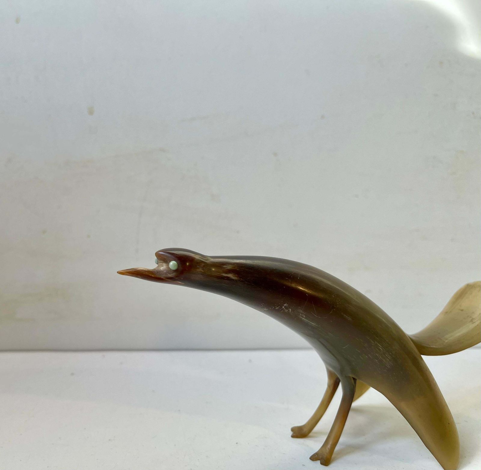Sculptural Mid Century Stylized Birds Carved From Steer Horn, 1960s photo 274.0