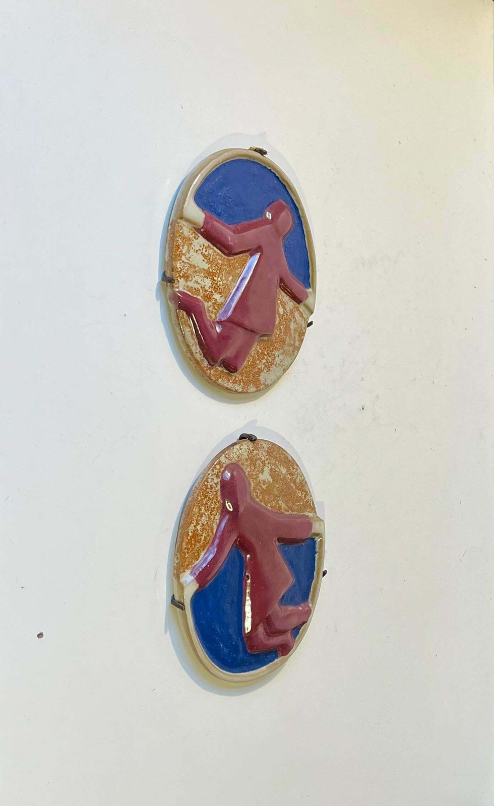 Aksel Hansen Surrealist Dancers   Wall Plaques In Glazed Stoneware, 1960s photo furniture