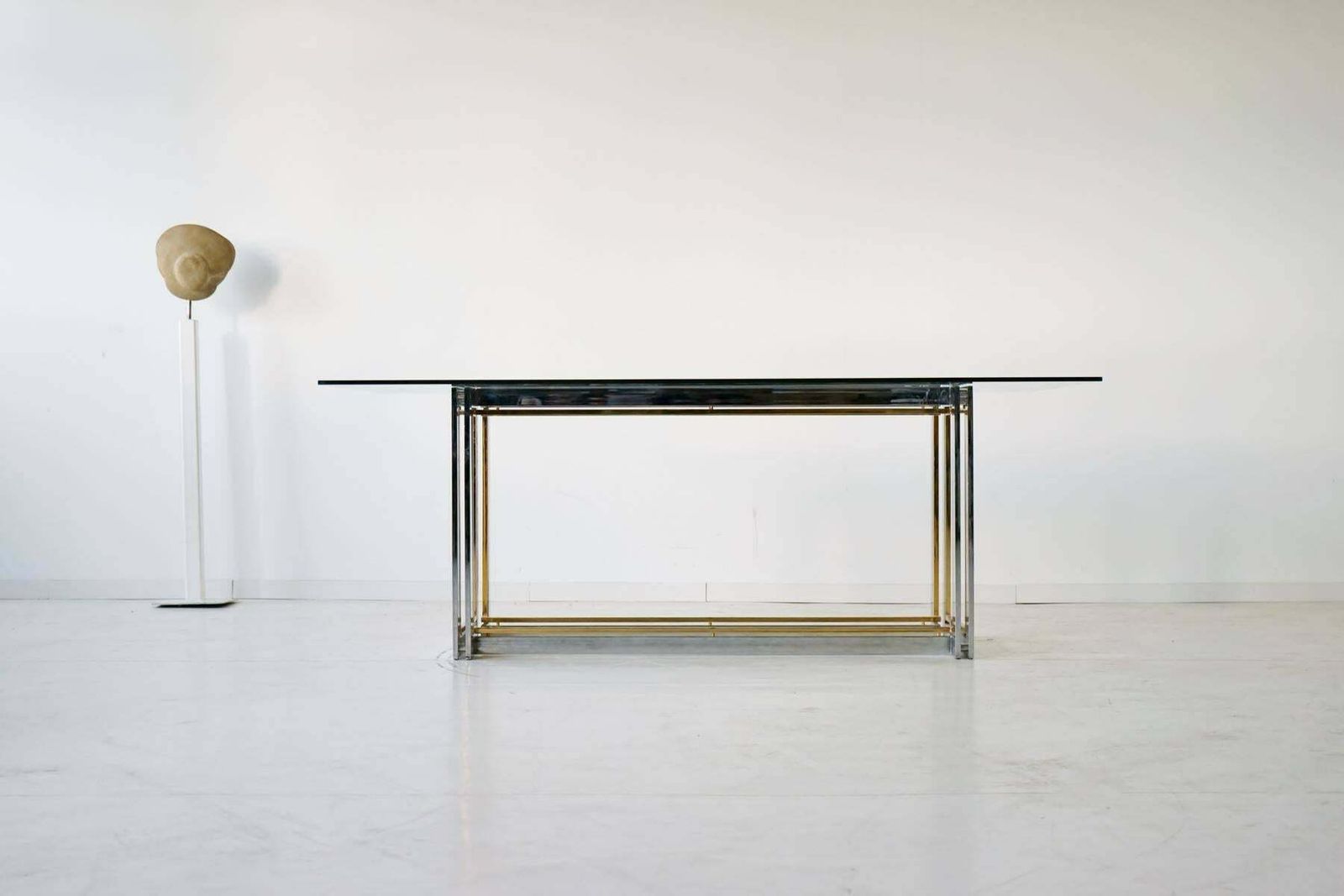 Italian Two Tone Italian Hollywood Regency Metal Table Or Desk In Romeo Rega Style photo 4450.0