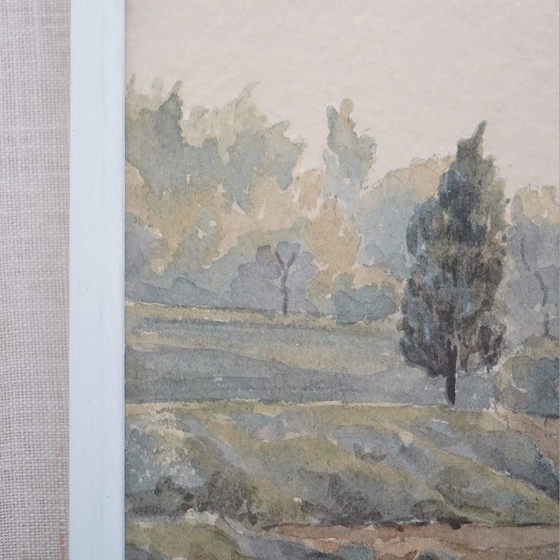 Watercolor Painting “Liguria” By Giacomo Maganzini, 1970s photo vintage