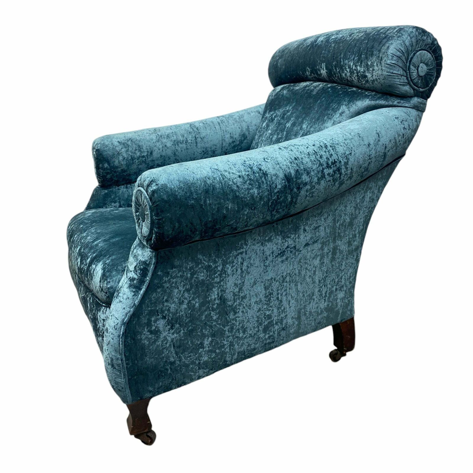 Lounge Chair Blue Velvet Victorian Country House photo buy