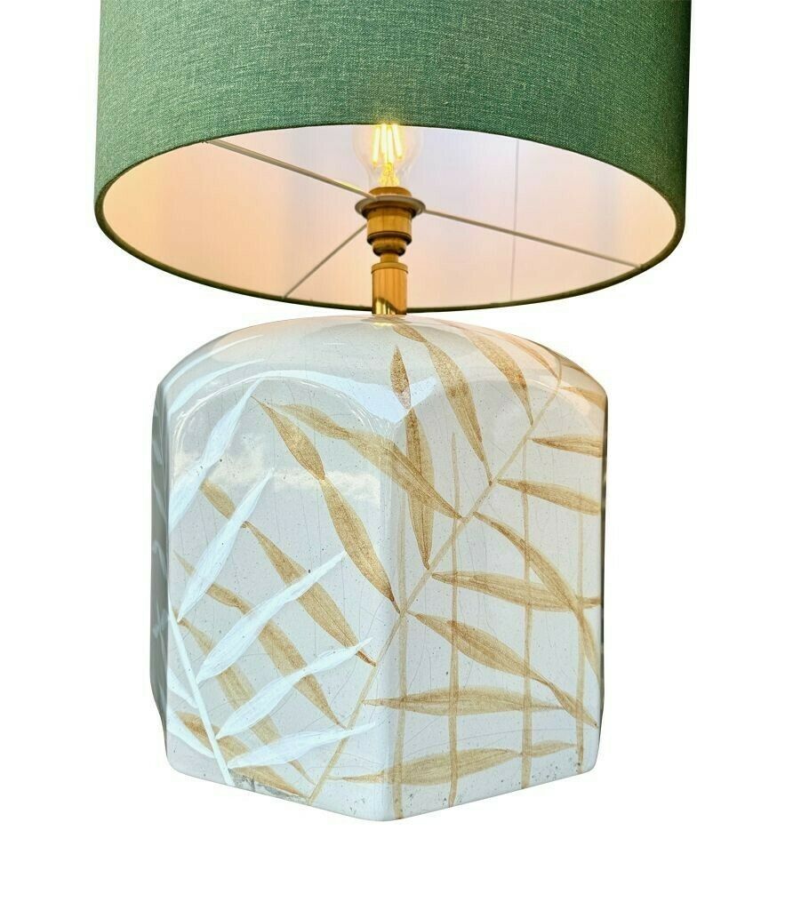 A Pair Of Large 1970s Hand Painted Ceramic Lamps By Ugo Zaccagnini For Maison Lancel photo buy