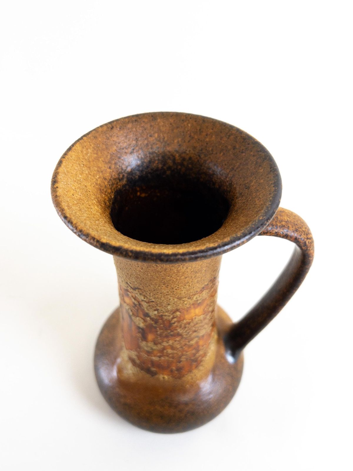 photo furniture Steuler Ceramic Vase With Copper Brown Crusty Fat Lava Glaze 715 20   West German Pottery   Earthy Vintage Jug