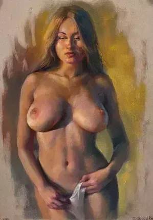Kirillova Julia, Nude Pastel Painting, 21st Century. photo for sale