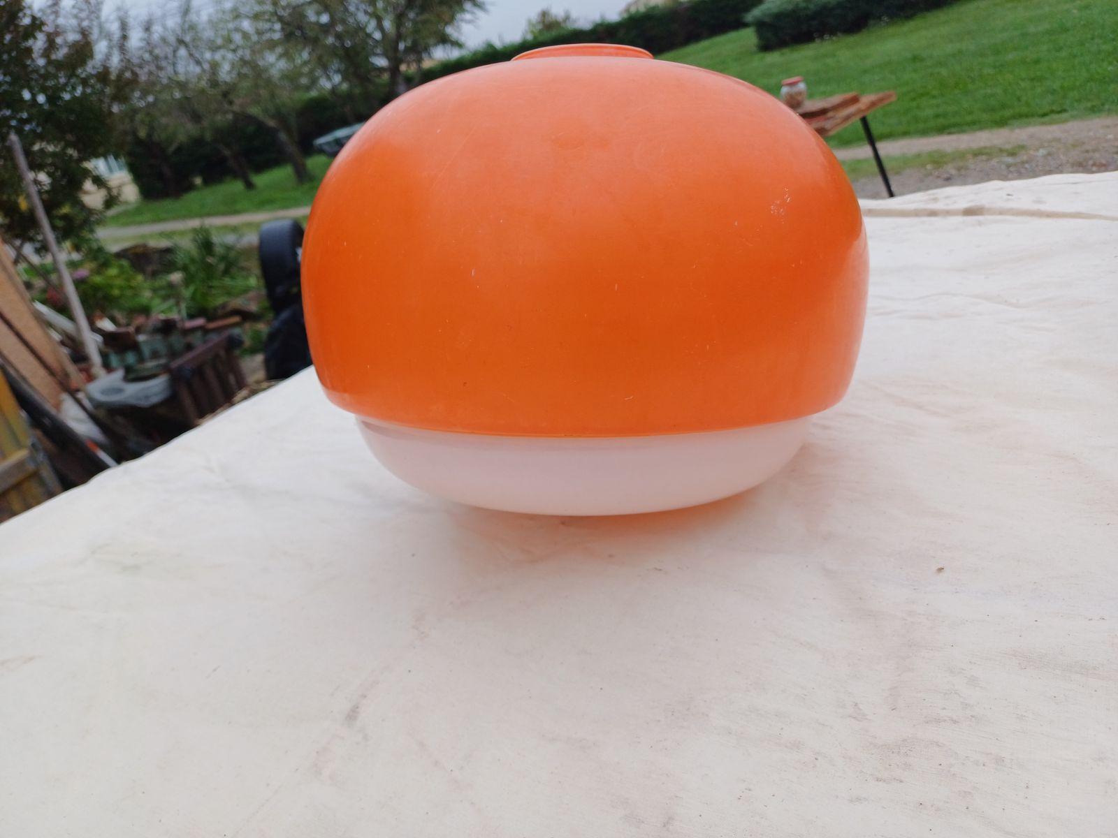 Vintage Opaline Orange And White Pendant photo 63.0