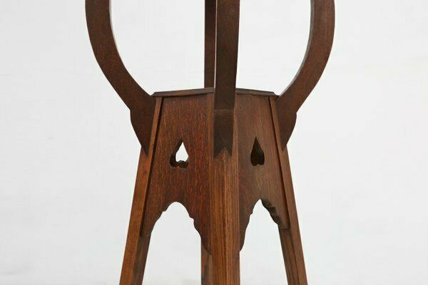 Art Deco Piedestal Or Console Table In Oak, France, 1940s photo vintage