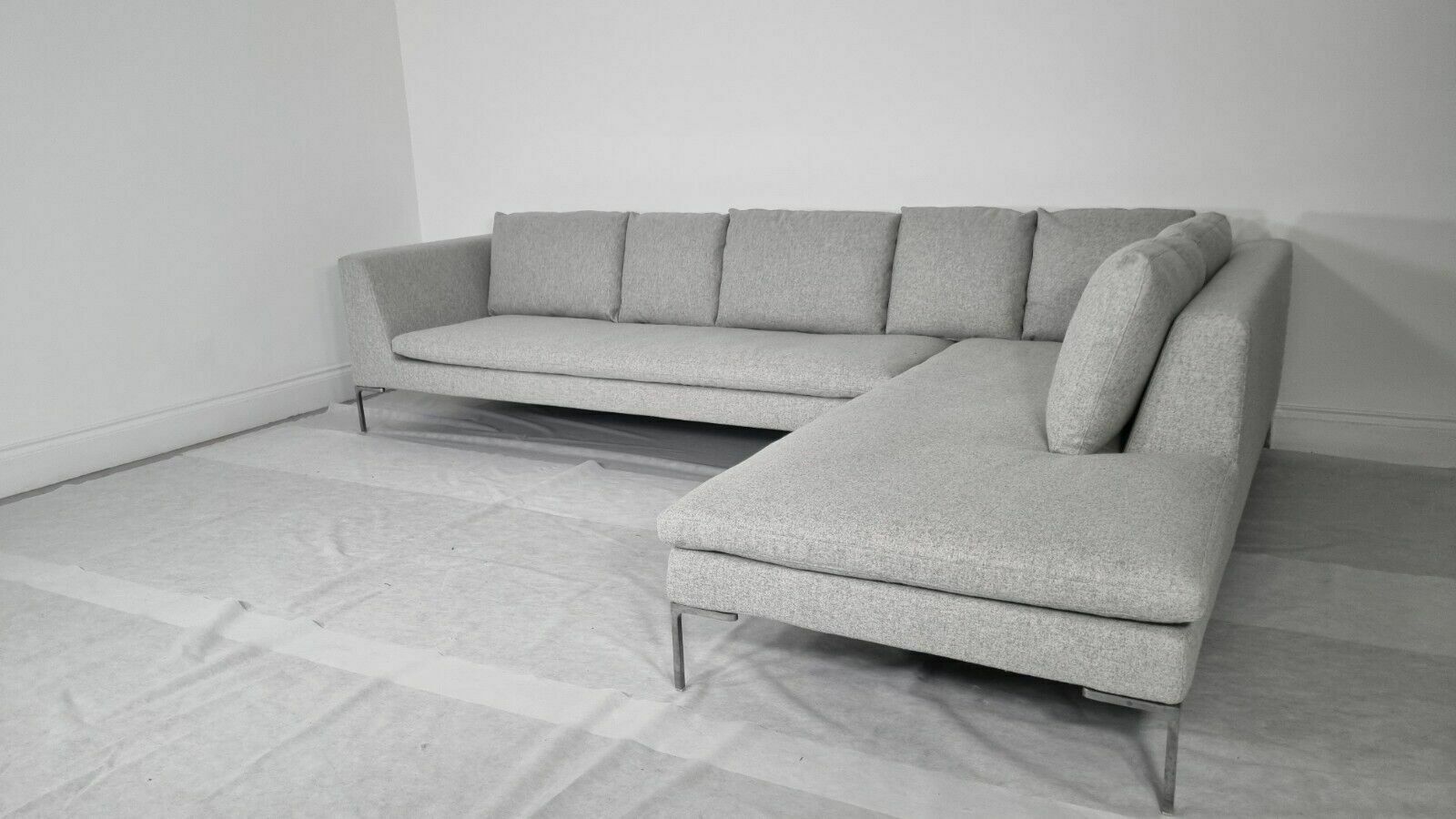 Immaculate Bb Italia L Shape Grande In Light Grey Wool photo Furniture