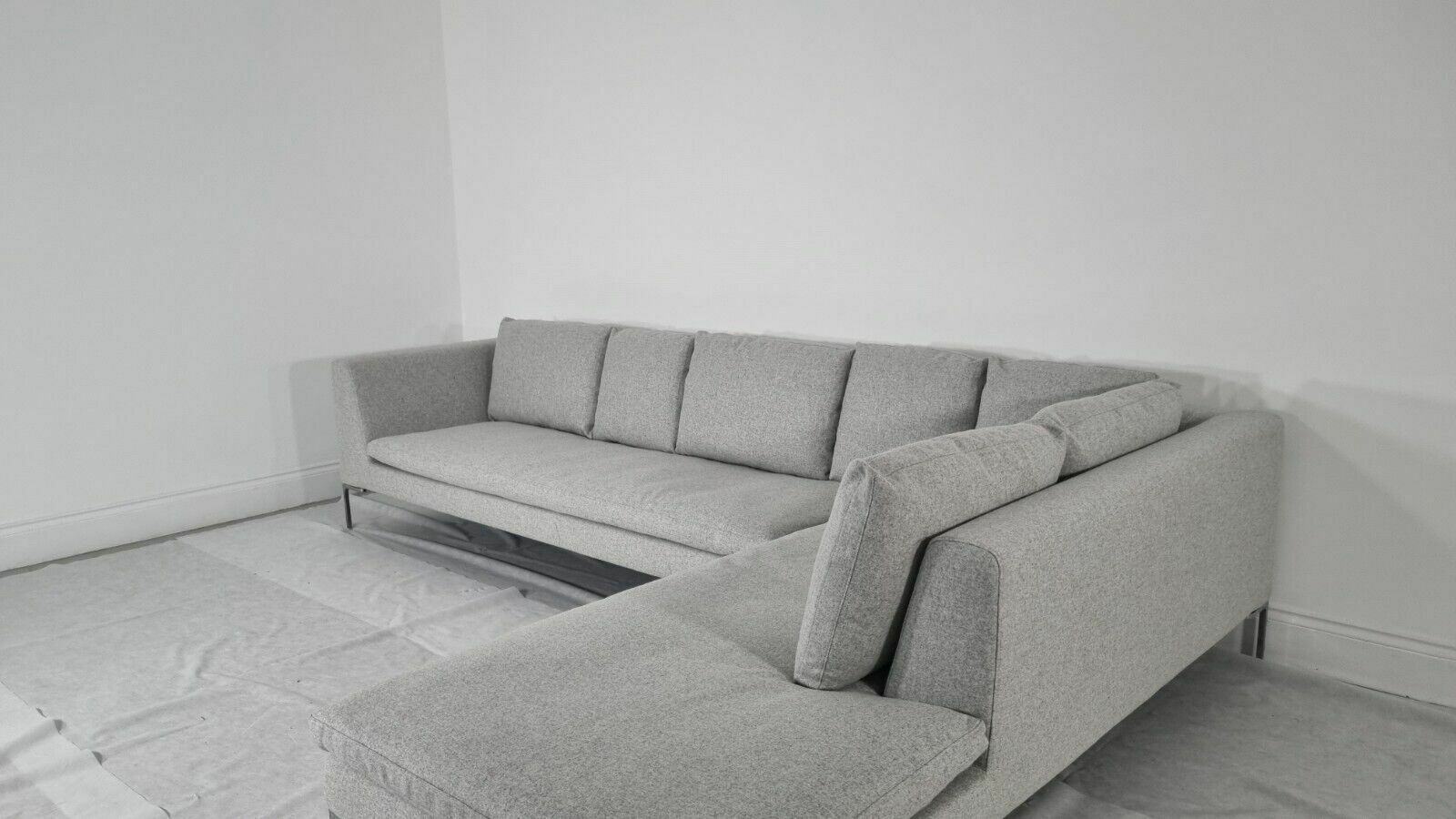 Immaculate Bb Italia L Shape Grande In Light Grey Wool photo vinterior