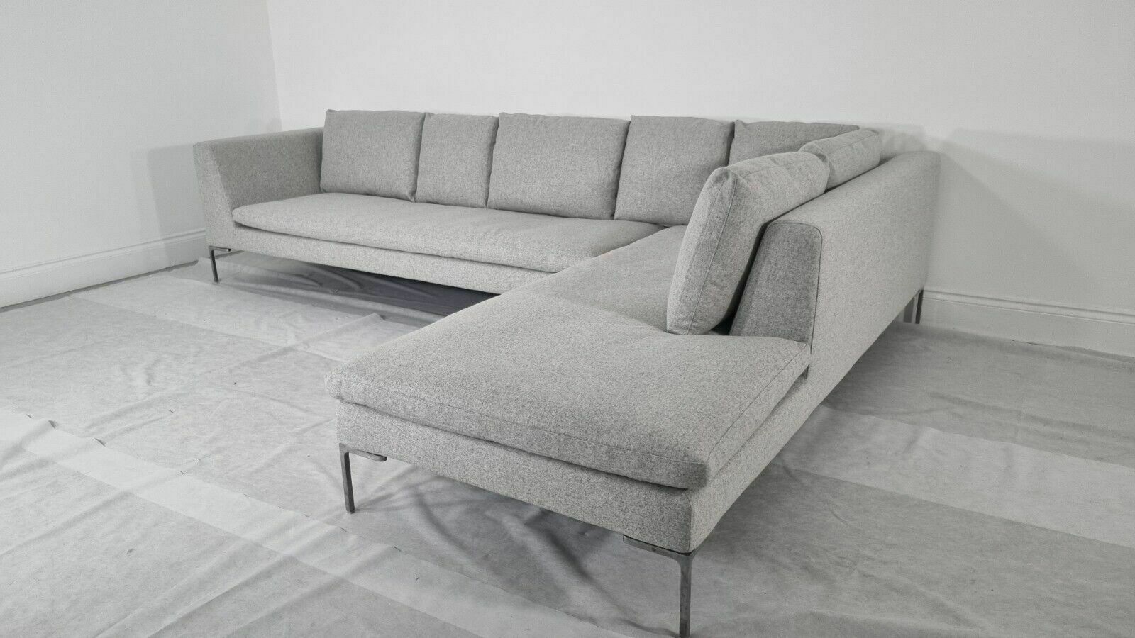 Immaculate Bb Italia L Shape Grande In Light Grey Wool photo buy