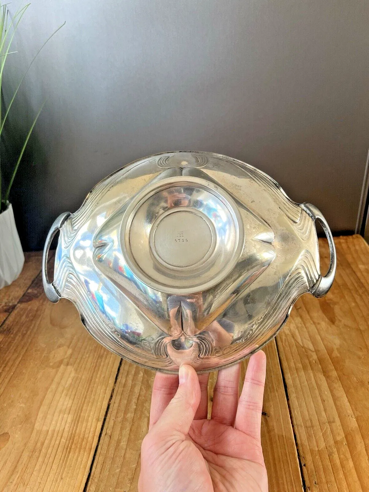 Art Nouveau Wmf Orivit Pewter Jugendstil Pedestal Bowl Stand Tazza Dish photo 120.0