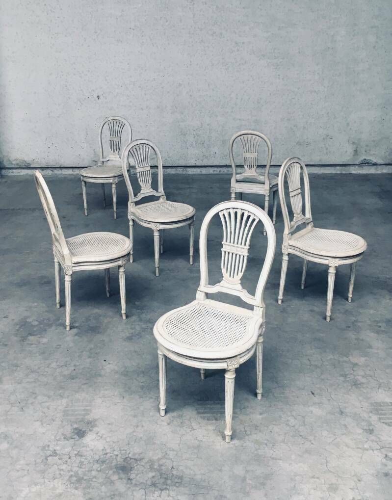 Louis XVI Stijl Eetkamerstoelen, Set Model Fer à Cheval, Frankrijk, Jaren 1940 photo for sale