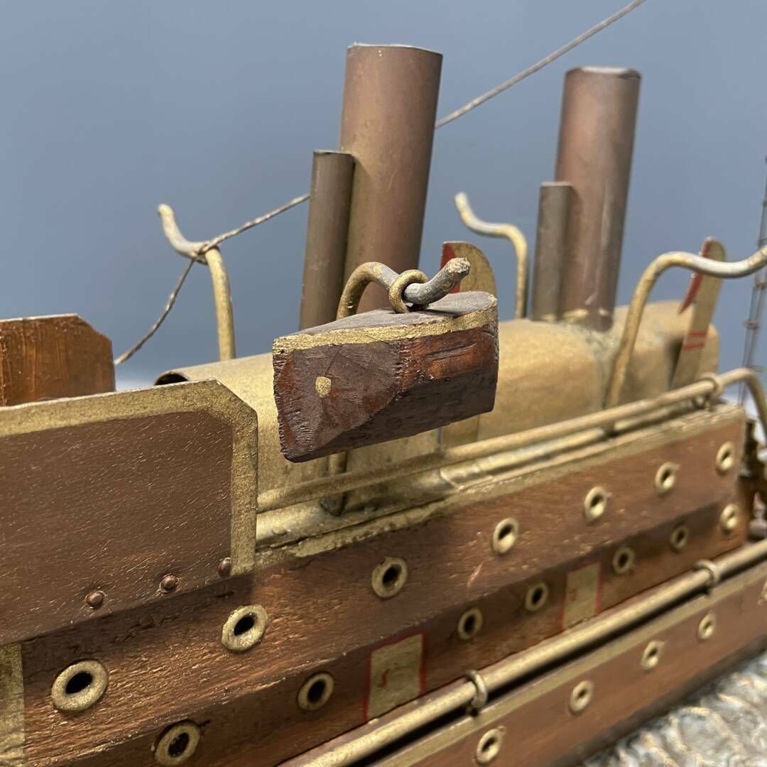 Large Old Folk Art Steam Ship, 1920s photo buy