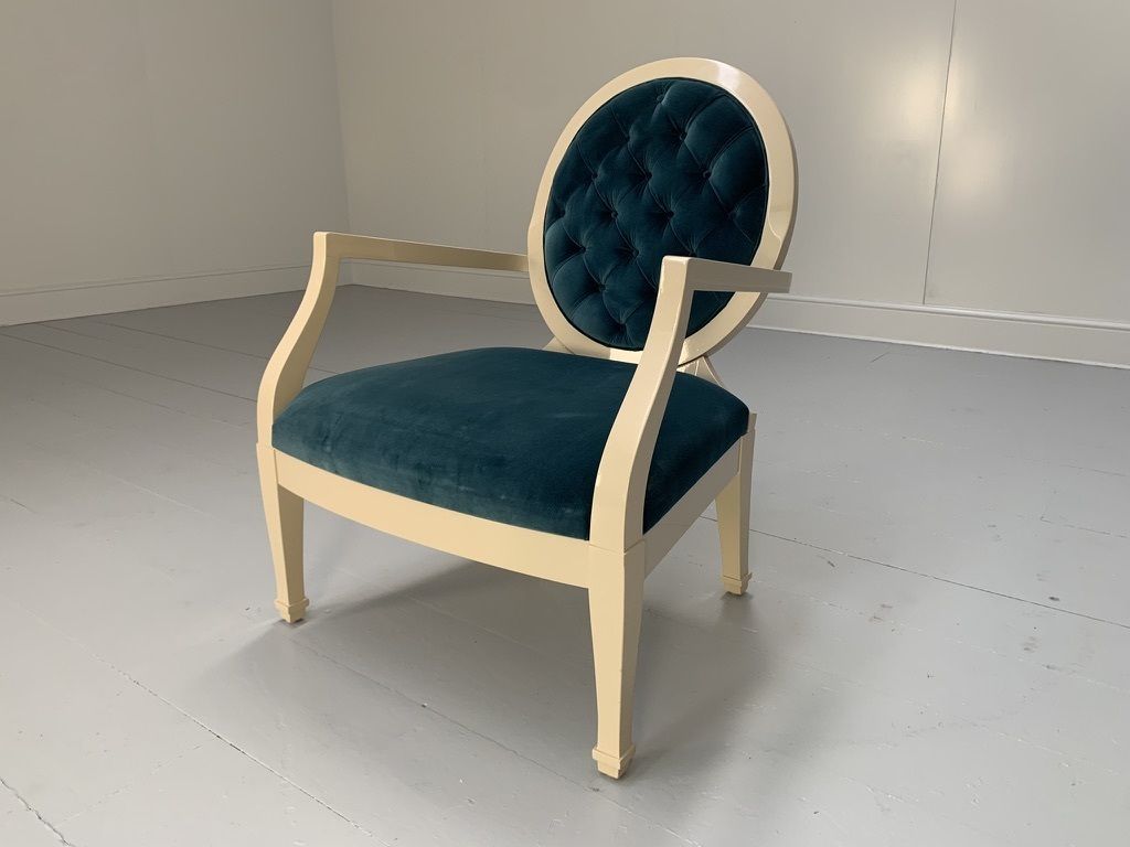 Fendi Casa Occasional/Bedroom Armchair – In Blue Velvet